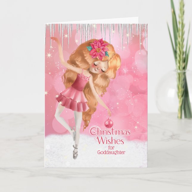Cartes Pour Fêtes Annuelles pour Godgirl Pink Ballerina Christmas (Devant)