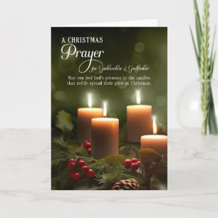 Cartes Pour Fêtes Annuelles pour Godparents Prière de Noël Chandelles chrétien