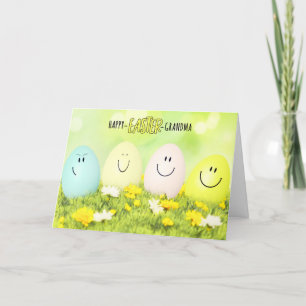 Cartes Pour Fêtes Annuelles pour grand-mère souriant oeufs de Pâques