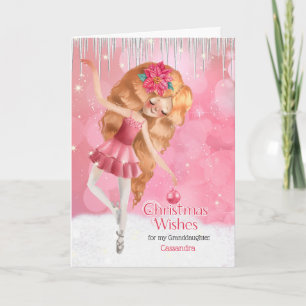 Cartes Pour Fêtes Annuelles pour Grandgirl a Pink Ballerina Christmas