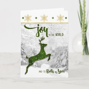 Cartes Pour Fêtes Annuelles pour Joie de Noël à deux Cerfs Vertes du monde