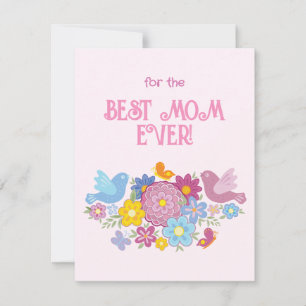 Cartes Pour Fêtes Annuelles Pour la meilleure maman qui soit fleurs et papillo