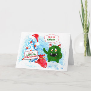 Cartes Pour Fêtes Annuelles pour le Monstre pour jeunes enfants Noël Nom perso