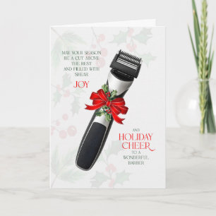 Cartes Pour Fêtes Annuelles pour le tondeur de cheveux et de barbe Barber Chee