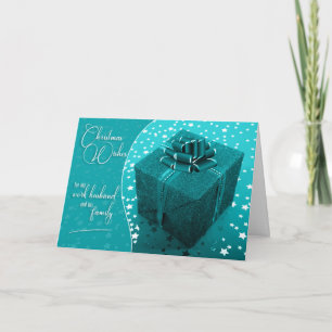 Cartes Pour Fêtes Annuelles pour le travail Mari Turquoise Bleu Noël