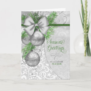 Cartes Pour Fêtes Annuelles pour les vœux de Noël de l'enseignant Ornements en