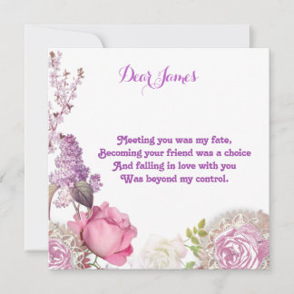 Cartes Pour Fêtes Annuelles Pour lui amoureux Valentines Vintages Roses person