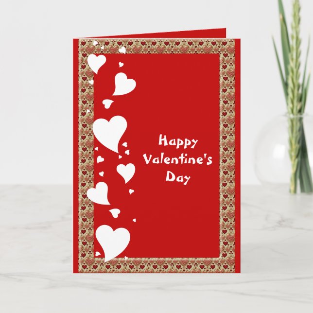Cartes Pour Fêtes Annuelles Pour lui Valentine's Day Hearts Red Romantic Custo (Devant)