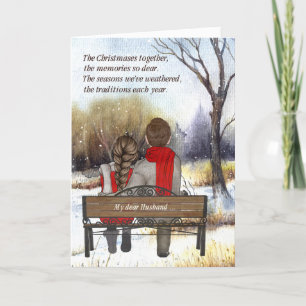 Cartes Pour Fêtes Annuelles pour Mari Young Caucasian Couple Christmas