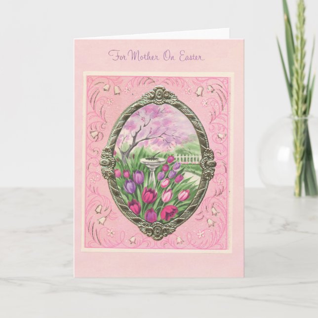 Cartes Pour Fêtes Annuelles Pour Mère en rose de Pâques (Devant)