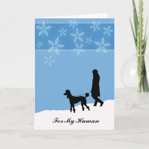 Cartes Pour Fêtes Annuelles Pour Mon Humain, Joyeux Noël de Chien, Poodle