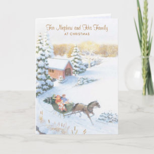 Cartes Pour Fêtes Annuelles Pour Nephew et sa famille à Noël