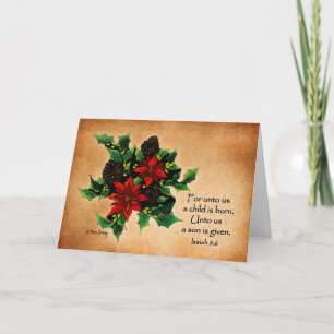 Cartes Pour Fêtes Annuelles Pour nous un Enfant est né. (Carte de Noël)