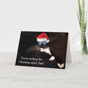 Cartes Pour Fêtes Annuelles "Pour papa" Chat Cool Noël