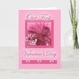 Cartes Pour Fêtes Annuelles pour partenaire à vie Premier Saint Valentin Pink 