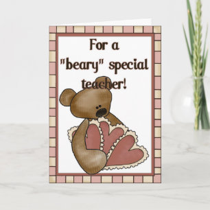 Cartes Pour Fêtes Annuelles Pour un enseignant spécial de béary Valentine Card