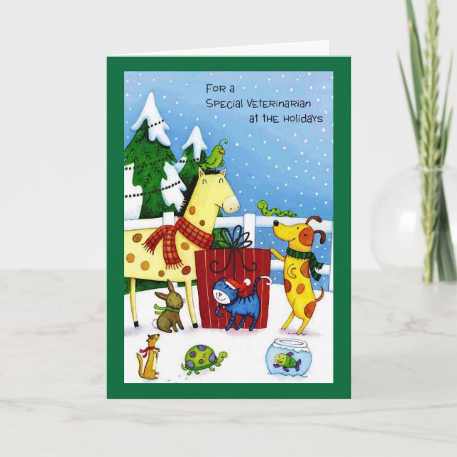 Cartes Pour Fêtes Annuelles Pour un vétérinaire spécial aux vacances (Devant)