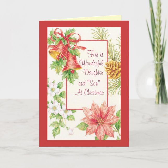 Cartes Pour Fêtes Annuelles Pour une fille et un fils merveilleux (Devant)