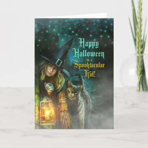 Cartes Pour Fêtes Annuelles pour une sorcière Spooktacular pour enfants et Hal