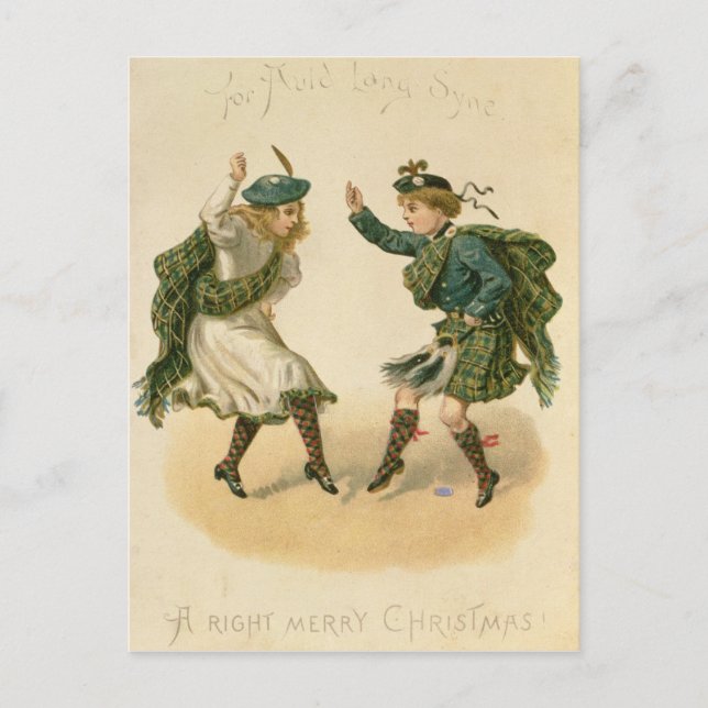 Cartes Pour Fêtes Annuelles Pour vieux Lang Syne - de bons Joyeux Noëls (Devant)