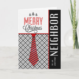 Cartes Pour Fêtes Annuelles pour Voisin Joyeux Noël Masculine Necktie