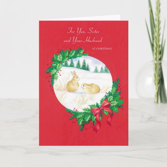 Cartes Pour Fêtes Annuelles Pour vous, soeur et votre mari à Noël (Devant)