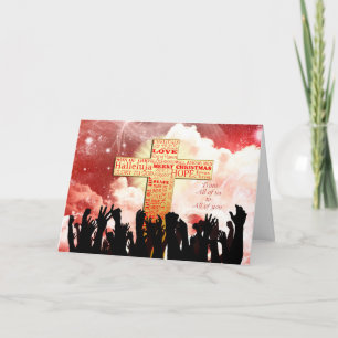 Cartes Pour Fêtes Annuelles Pour vous tous, une croix chrétienne Noël