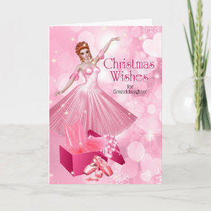 Cartes Pour Fêtes Annuelles pour Young Granddaughter Pink Christmas Ballerine