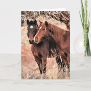 Cartes Pour Fêtes Annuelles Pousser du nez des chevaux