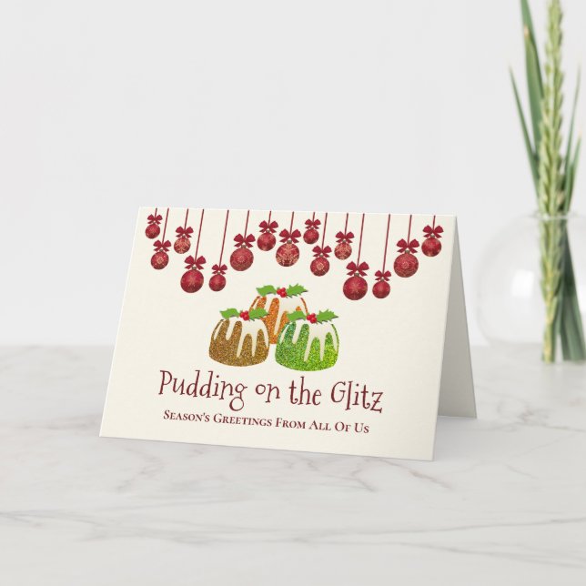 Cartes Pour Fêtes Annuelles POUSSER SUR LA GLITZ | Noël d'entreprise (Devant)