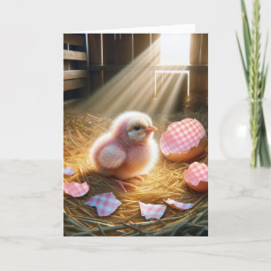 Cartes Pour Fêtes Annuelles Poussette rose Pâques avec En vichy oignon