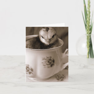 Cartes Pour Fêtes Annuelles Poussin de Pâques dans une tasse de thé