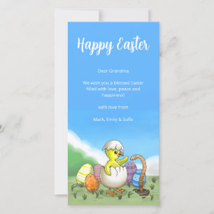 Cartes Pour Fêtes Annuelles Poussin de Pâques éclos