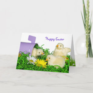 Cartes Pour Fêtes Annuelles Poussins de Pâques avec boîte aux lettres