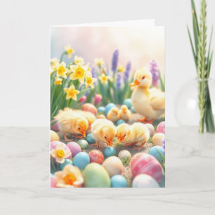 Cartes Pour Fêtes Annuelles Poussins de Pâques et canards
