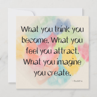 Cartes Pour Fêtes Annuelles Power of Thought Buddha Watercolor Quote Art Card