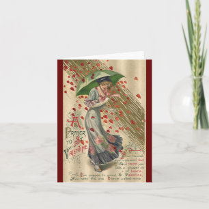 Cartes Pour Fêtes Annuelles Prayer to Saint Valentine, Vintage Victorian Lady