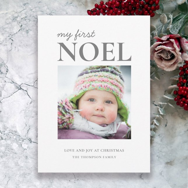 Cartes Pour Fêtes Annuelles Premier Noel Baby Photo Premier Noël (Available in both printed and instant download formats.)