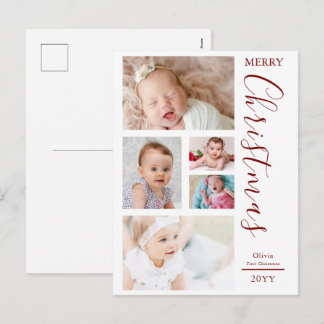 Cartes Pour Fêtes Annuelles Premier Noël de bébé personnalisé avec photo