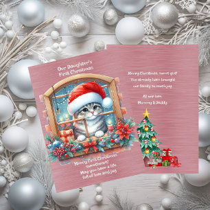 Cartes Pour Fêtes Annuelles Premier Noël de notre fille