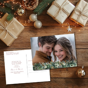 Cartes Pour Fêtes Annuelles Premier Noël en tant que M. & Mme Elegant Green