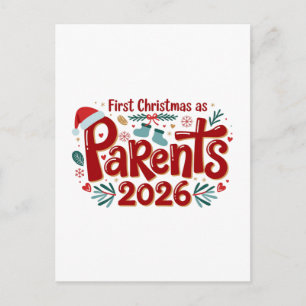 Cartes Pour Fêtes Annuelles Premier Noël en tant que parents Vacances de famil