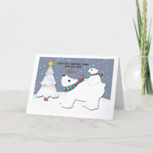 Cartes Pour Fêtes Annuelles Premier Noël Maman Ours Polaire Personnalisé