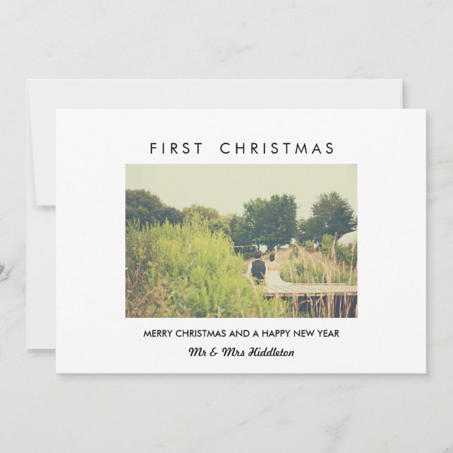 Cartes Pour Fêtes Annuelles Premier Noël moderne et Bonne année photo (Devant)
