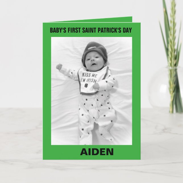 CARTES POUR FÊTES ANNUELLES PREMIER SAINT PATRICK DE BÉBÉ (Devant)