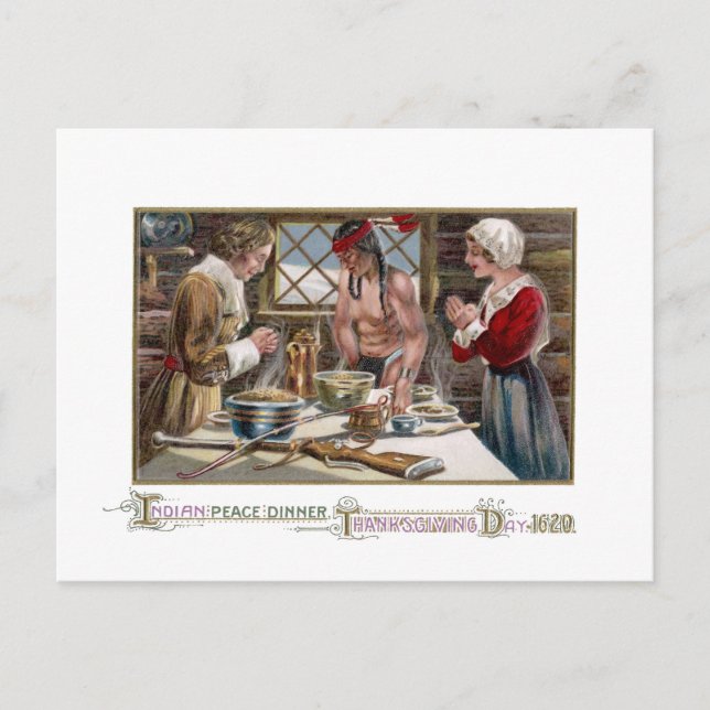 Cartes Pour Fêtes Annuelles Premier Thanksgiving (Devant)