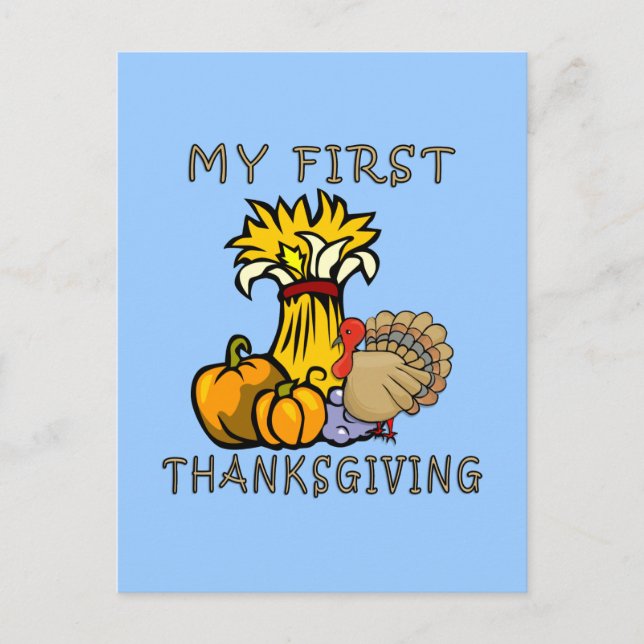 Cartes Pour Fêtes Annuelles Premier Thanksgiving du bébé (Devant)