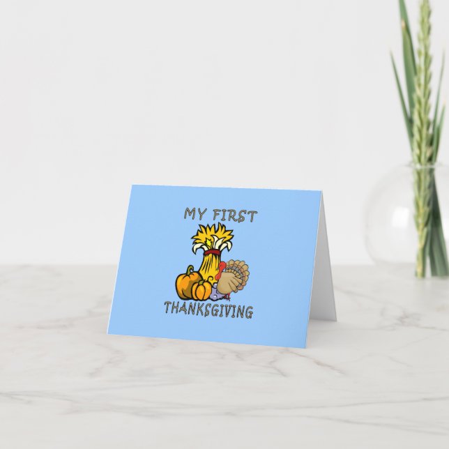Cartes Pour Fêtes Annuelles Premier Thanksgiving du bébé (Devant)