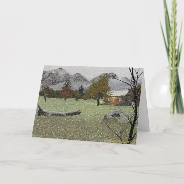 Cartes Pour Fêtes Annuelles Première chute de neige (Devant)
