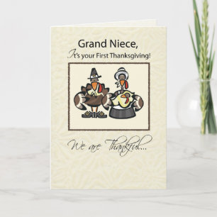 Cartes Pour Fêtes Annuelles Première famille de la Turquie de thanksgiving de